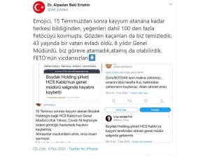 Alpaslan Baki Ertekin’den ’Fetö’nün Vicdansızları’ Tepkisi