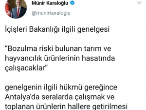 Tarım Ve Hayvancılık Sektörü Yasak Dışı