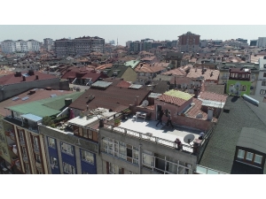 Sokağa Çıkma Yasağında Çatı Katında Boks Havadan Görüntülendi