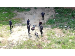 Motosikletle Polisten Kaçan Şahısların Yakalandığı Anlar Havadan Görüntülendi