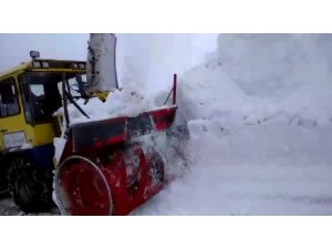 Muş’ta Kar Kalınlığının 7-8 Metre Olduğu Bölgede Yol Açma Çalışması Başlatıldı