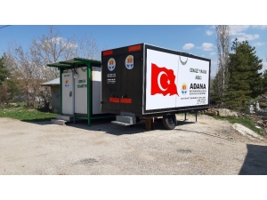 Karantinadaki Tufanbeyli’ye Mobil Morg Ve Cenaze Yıkama Kabini