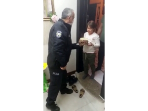 Polis Ekiplerinden 10 Yaşına Giren Emir Kağan’a ’Pasta’ Sürprizi