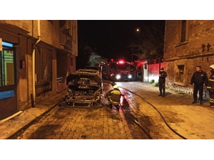 Edirne’de Araç Yangını