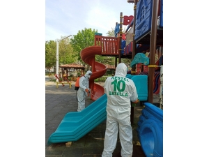 Tuluma ’Batalla’ Yazdırarak Dezenfekte Çalışması Yaptı