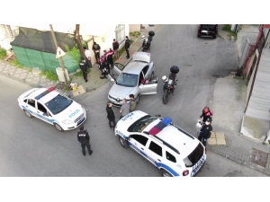 İstanbul’da Polisin Dur İhtarına Uymayan Şüpheli Şahıslar Drone Yardımıyla Yakalandı