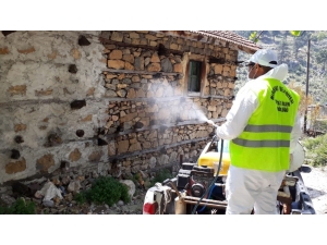 Korona Testi Pozitif Çıkan Yaşlı Kadının Evi Dezenfekte Edildi