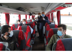 Karantina Süreleri Tamamlanan 229 Türk İşçi Amasya’dan Ayrıldı