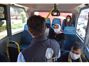 Aliağa’da Toplu Taşımalara Güvenli Mesafe Denetimi