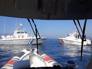 Yunan Botu İhlal Ettiği Türk Karasularından Sürülerek Çıkarıldı