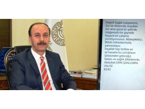 Vali Erin’den Sağlık Çalışanlarına Moral Mesajı