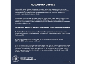 Enerji Ve Tabii Kaynaklar Bakanlığından Madencilik Sektöründe Korona Virüs Tedbirleri