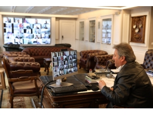 Melikgazi’de Telekonferansla Toplantı Yapıldı