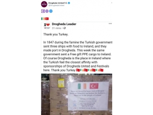 İrlandalılar 173 Yıl Önceki Yardımı Unutmadı