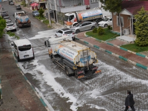 Paşabağı Sokak Sokak Yıkanarak Dezenfekte Edildi
