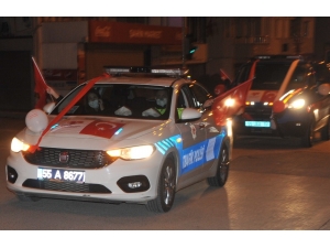 Bafra’da Güvenlik Güçlerinden 23 Nisan Konvoyu