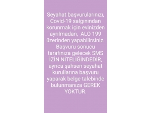 Seyahat Başvuruları Alo 199’a Yapılacak