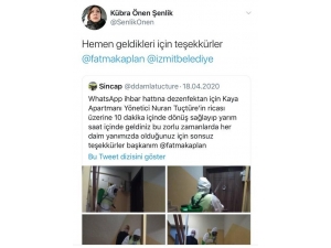 İzmit Belediyesi Ekiplerinin Virüsle Mücadelesini Fotoğraflayarak Teşekkür Etti