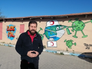 Balıkesir’de Grafiti İle ’Evde Kal’ Mesajı