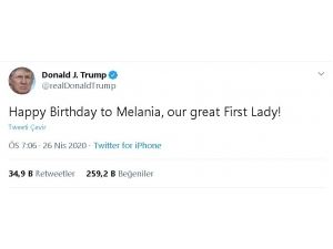 Trump, Eşinin Doğum Gününü Sosyal Medyadan Kutladı