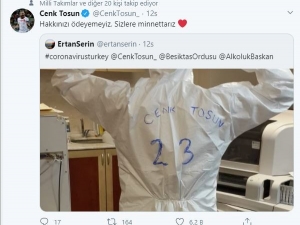 Cenk Tosun’dan Sağlık Çalışanlarına Destek