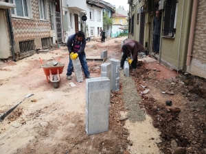 Çekirge’de Tretuvar Ve Zemin Kaplama Çalışması