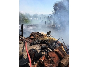 Ahır Yangınından Büyükbaş Hayvanlar Son Anda Kurtarıldı