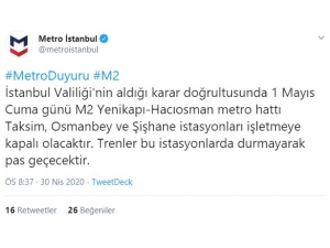 İstanbul’da Yarın Taksim’e Çıkan Metro İstasyonları Kapalı Olacak