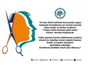 Kdz. Ereğli Belediyesi Kuaför Ve Berberleri Dezenfekte Edecek