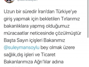 İran’dan Ağrı’ya Girmek İçin Bekleyen Tırların Ülkeye Giriş Sorunu Çözüldü