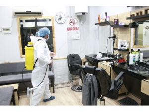 Bursa’da Açılış Öncesi Berber Ve Kuaförlere Dezenfekte Seferberliği...
