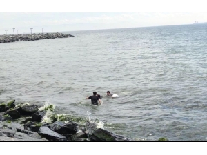 Denize Atlayarak İntihar Girişiminde Bulunan Kadını Polisler Kurtardı