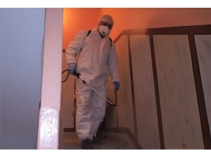 Turgutlu’da Karantinadaki Binalar Dezenfekte Ediliyor