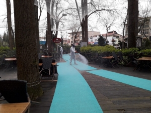 65 Yaş Üstü Vatandaşlar İçin Parklar Ve Banklar Dezenfekte Edildi