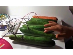 Evden Çıkamayınca Salatalık Ve Havuçtan Piyano Düzeneği Kurdu