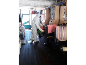 Hüyük’te Belediye Tarafından Berber Ve Kuaför Salonları Dezenfekte Edildi