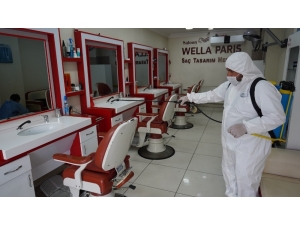 Berber Ve Kuaförler Dezenfekte Edildi