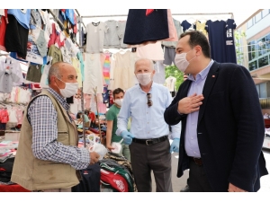 Başkan Dutlulu’dan, Uzun Süredir Tezgah Açamayan Pazarcı Esnafına Destek