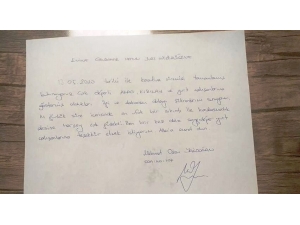 Karantina Sürecini Tamamlayanlardan Teşekkür Mektupları