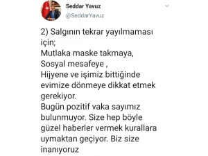 Ordu Valisi Seddar Yavuz Duyurdu: "Bugün Pozitif Vaka Sayısı Bulunmuyor"