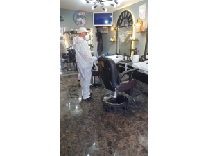 Eğirdir’de Berber, Kuaför Salonları Ve Taksiler Dezenfekte Edildi