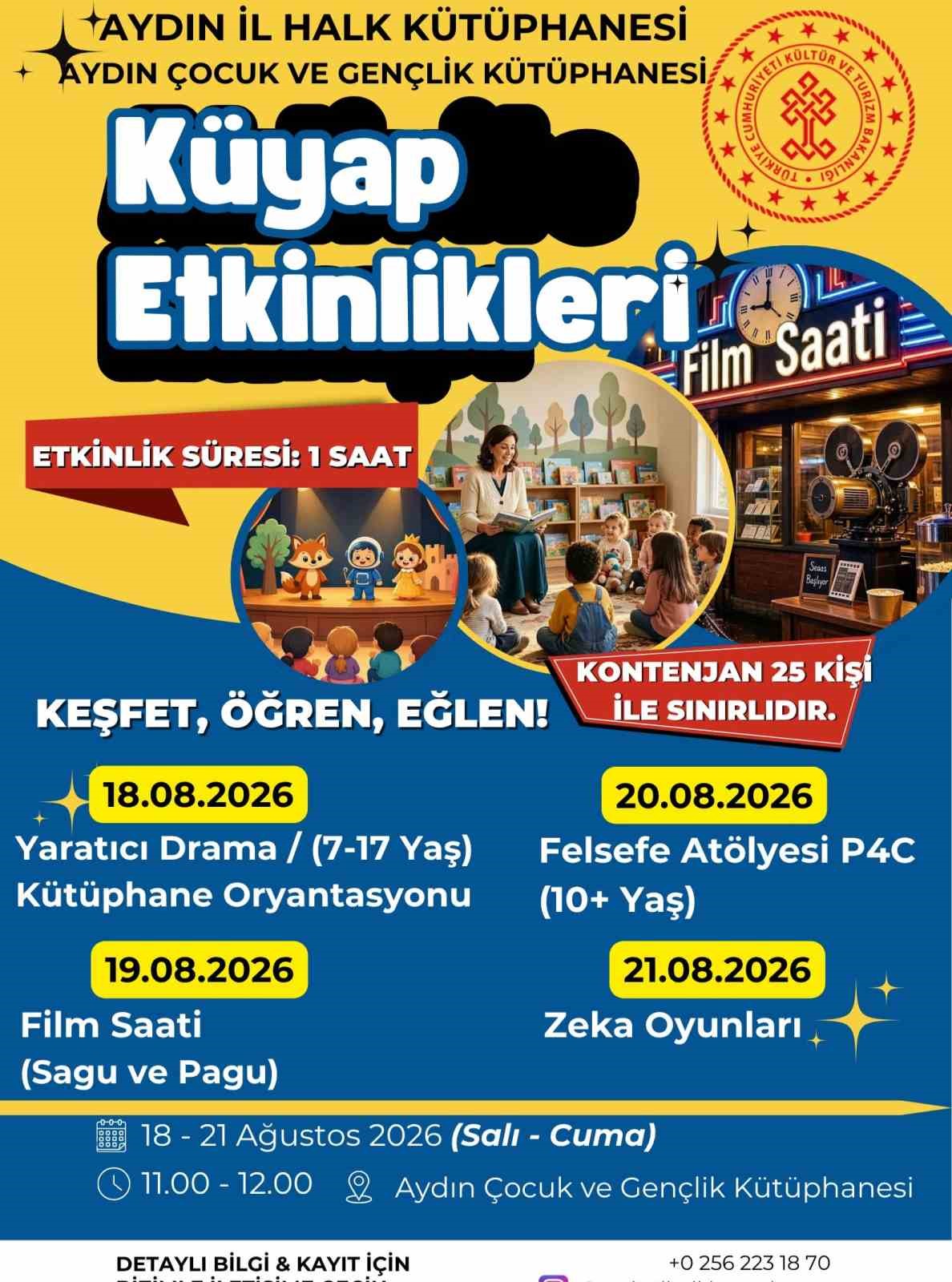 aydin-cocuk-ve-genclik-kutuphanesi-nde-4-gun-boyunca-etkinlik-duzenlenecek