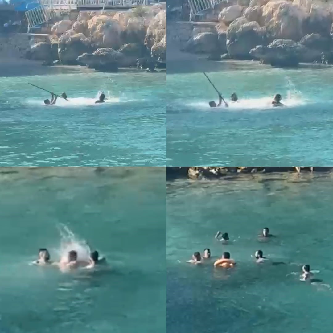mersin-de-denizin-ortasinda-sopali-kavga-kamerada