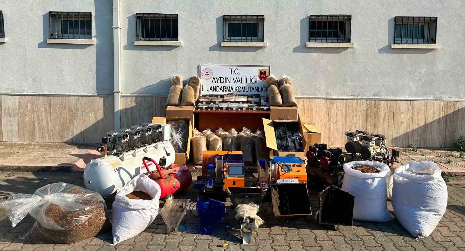 kosk-te-kacak-sigara-imalathanesine-operasyon-350-kilo-tutun-ele-gecirildi