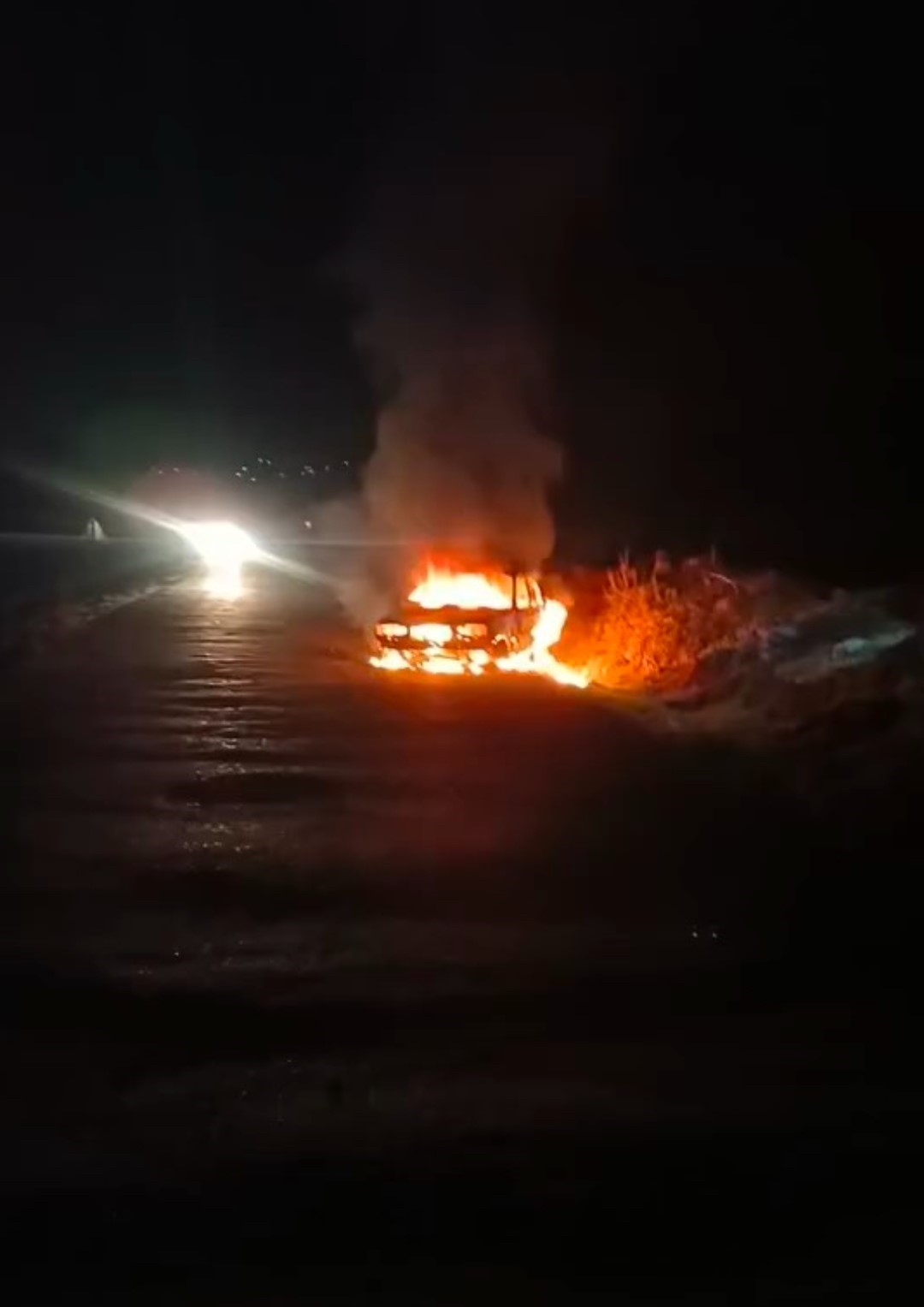 Siverek’te otomobil alevlere teslim oldu