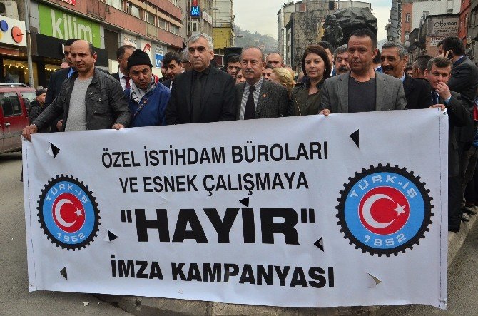 “Özel İstihdam Bürolarına Ve Esnek Çalışmaya Hayır” Adıyla Toplanan 35 Bin İmza Teslim Edildi