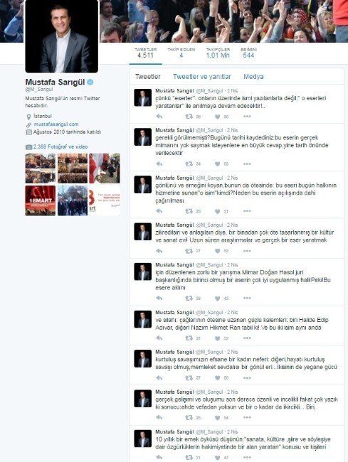Mustafa Sarıgül’den Sitem