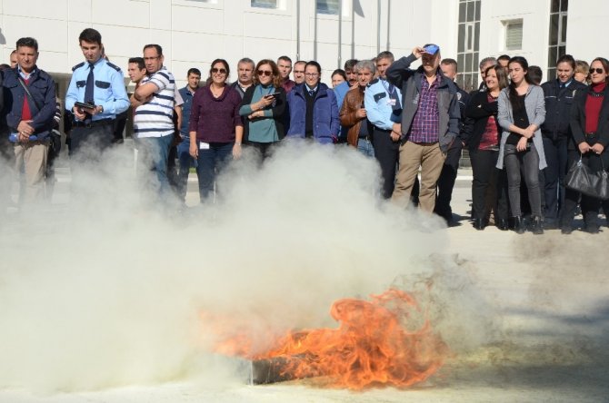 Emniyet Personeli Yangın Tatbikatında