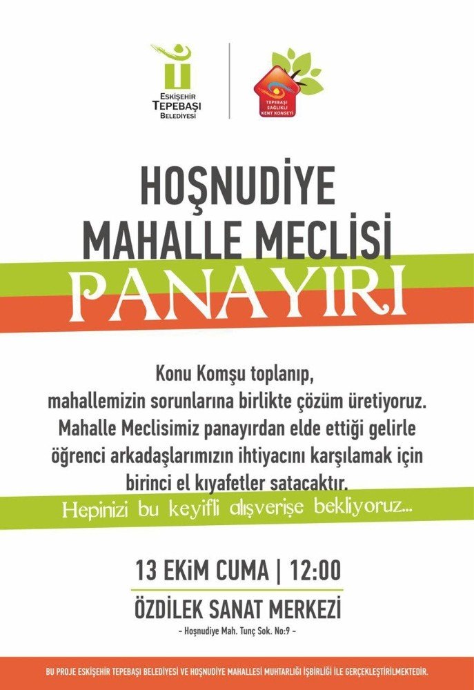 Hoşnudiye Mahalle Meclisi Panayırı’na Bekliyoruz