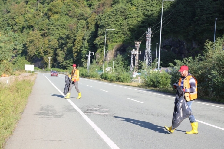 Sarp Sınır Kapısı’na Giden Yol Çöpten Temizlendi